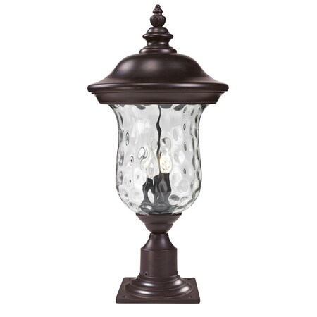 Z-Lite Armstrong Outdoor Post Mount Light, Bronze & Clear Waterglass 533PHB-533PM-RBRZ